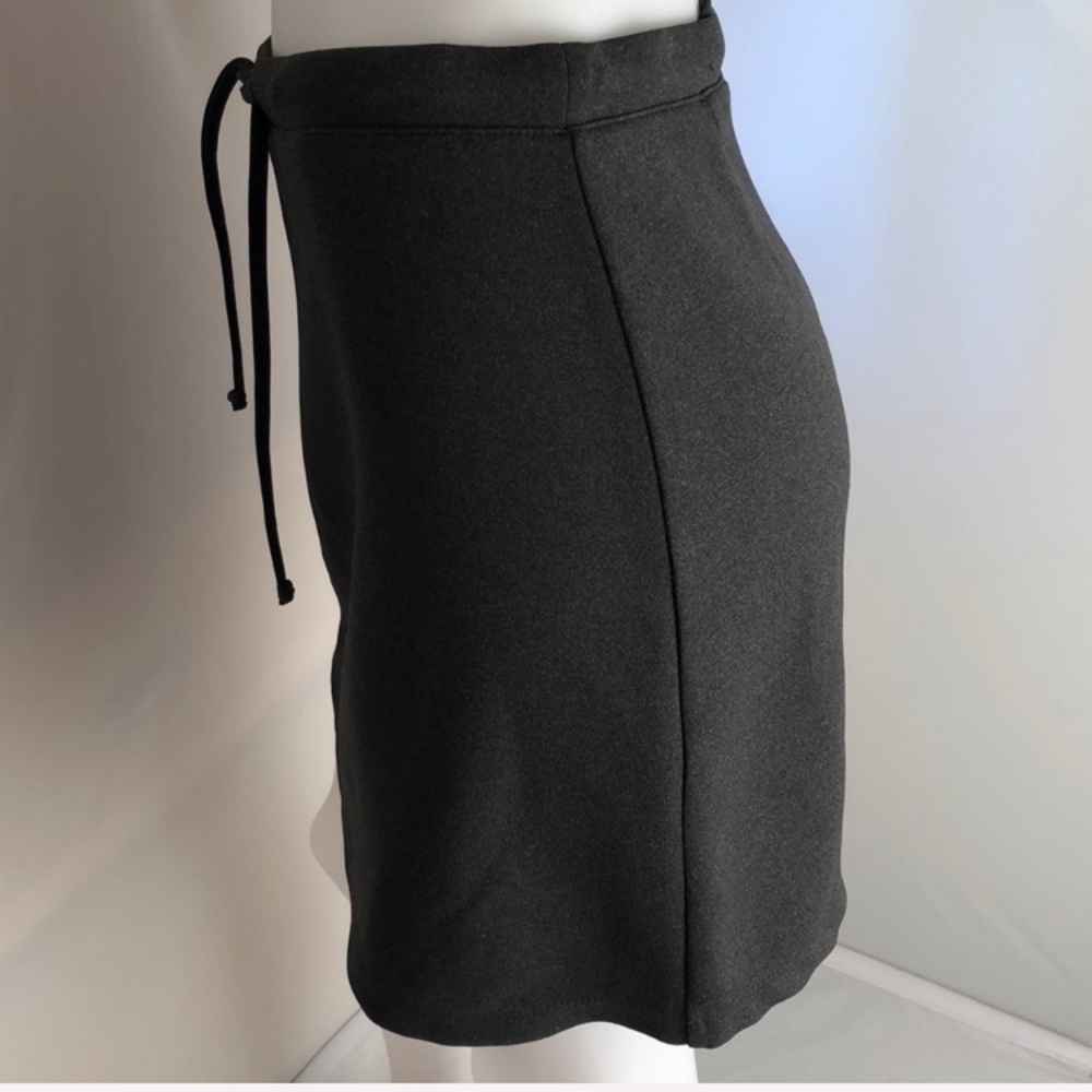 Express Dark Heather Gray Drawstring Mini Skirt M - image 2